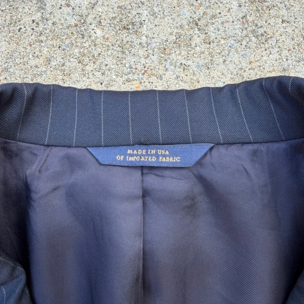 Brooks Brothers Sport Coat Mens 44R Navy Pinstripe 1818 Madison Wool Blazer USA